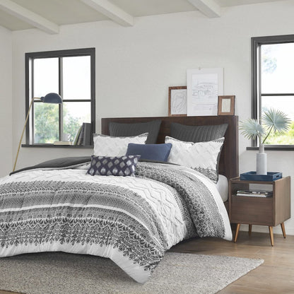 3 Piece Cotton Comforter Set with Chenille Tufting