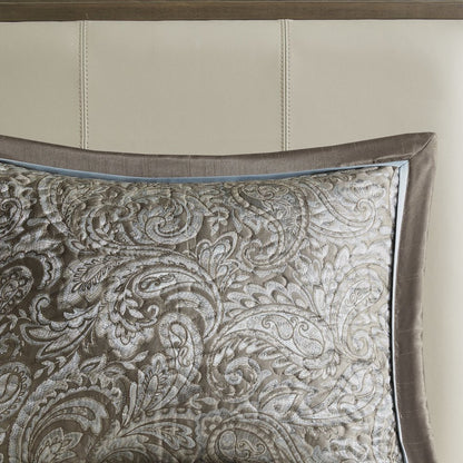 5 Piece Jacquard Bedspread Set with Throw Pillows