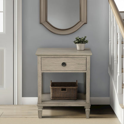 Victoria Bedside Table, Reclaimed Grey color
