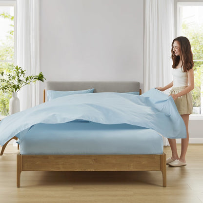 Cotton 144TC 100% Cotton Solid Sheet Set, Light Blue color
