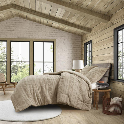Breckenridge Chenille Oversized Comforter Set, Tan color