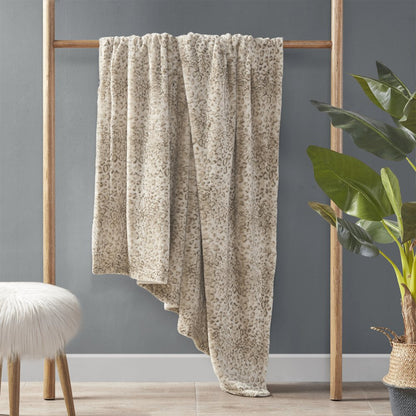 Zuri Faux Fur Throw, Leopard color