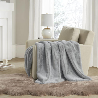 Solid Premium Faux Fur Throw