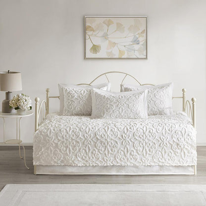 5 Piece Tufted Cotton Chenille Daybed Set