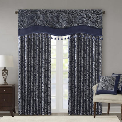 Jacquard Window Rod Pocket Valance With Beads