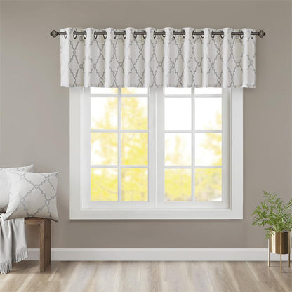 Fretwork Print Grommet Top Window Valance