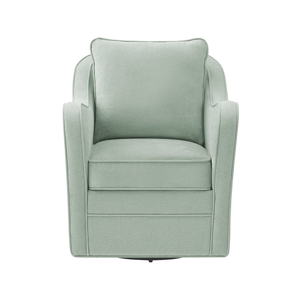 Brianne Upholstered Swivel Curved Armchair