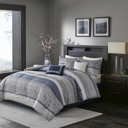 7 Piece Jacquard Comforter Set