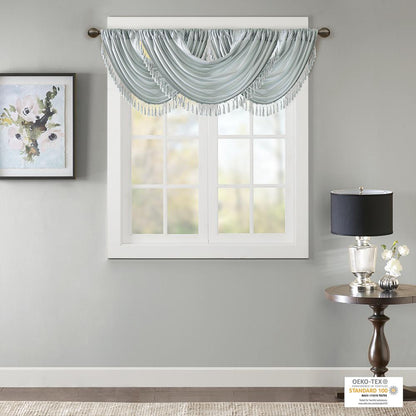 Faux Silk Waterfall Embellished Valance