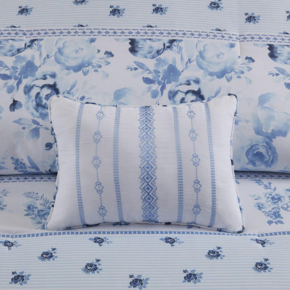 Floral Striped Comforter Set