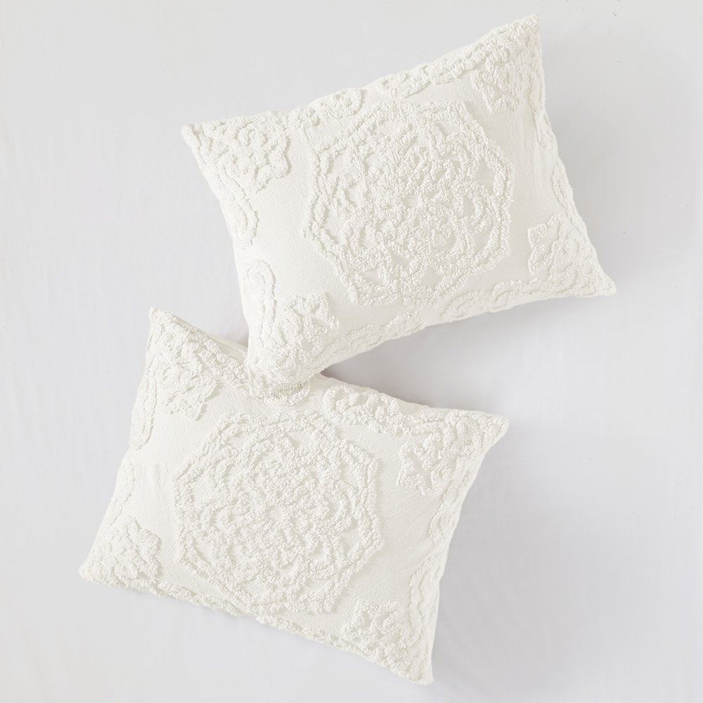 Laetitia Tufted Cotton Chenille Medallion Comforter Set