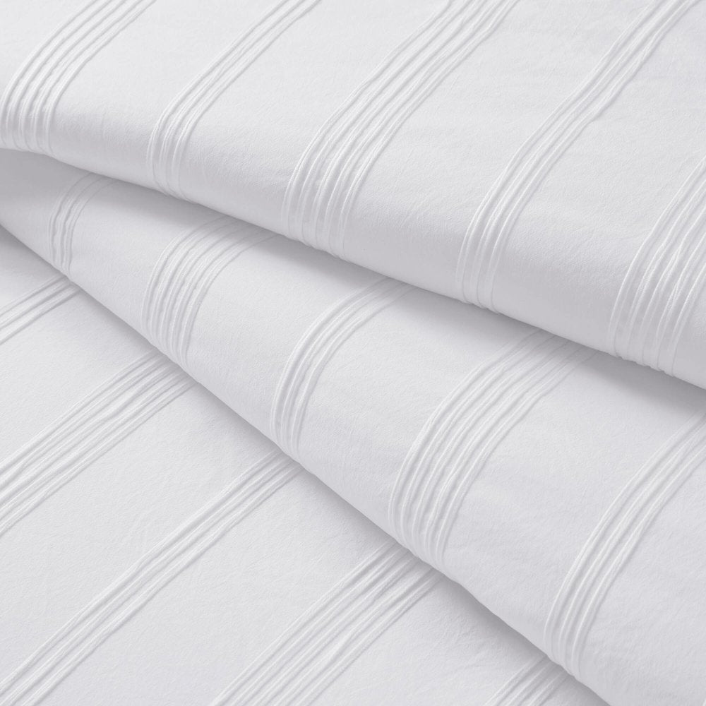 Logan Woven Striped Comforter Set, White color