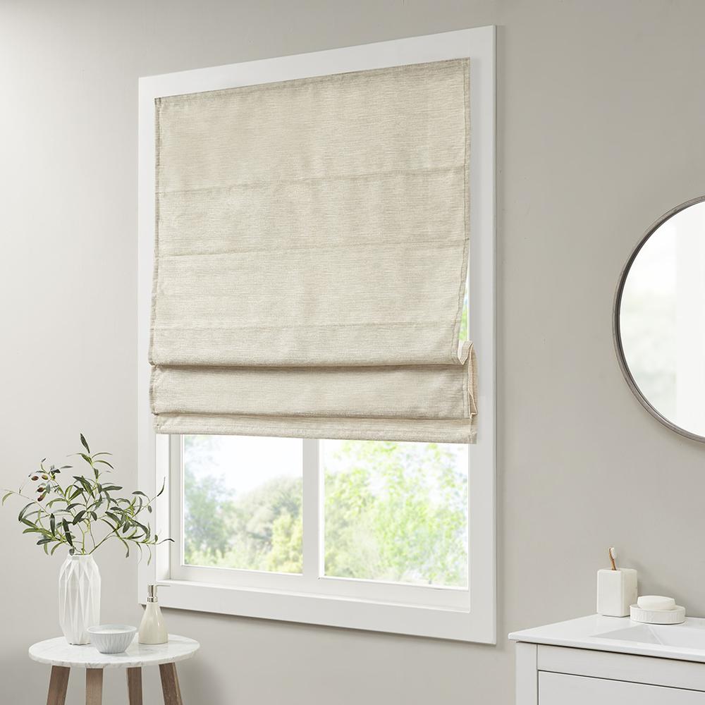 Printed Faux Silk Room Darkening Cordless Roman Shade