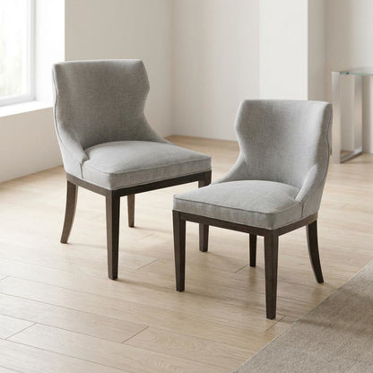 Mist Grey Dining Side Chairs with Contemporary Design and Comfort, Set of 2