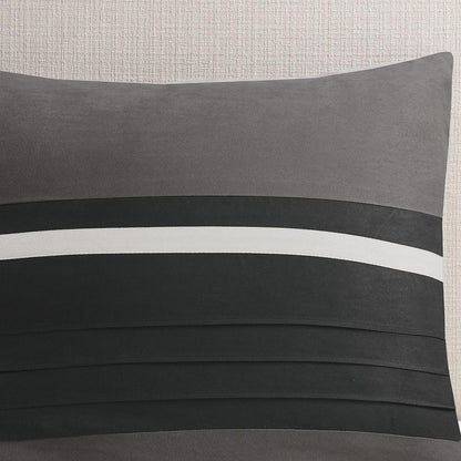 Palmer 7 Piece Faux Suede Comforter Set, Black color