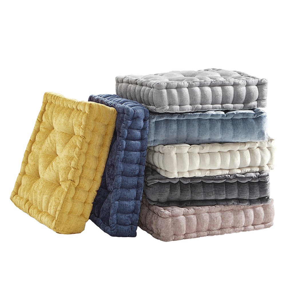 Azza Poly Chenille Square Floor Pillow Cushion Compress Pack