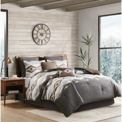 Bitter Creek Oversized Comforter Set, Grey/Brown color