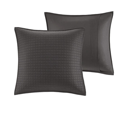 Cotton Jacquard Duvet Cover Set with Euro Shams and Throw Pillows