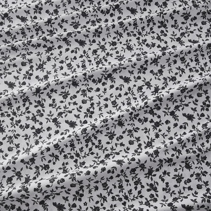 Printed Microfiber Sheet Set, Black Floral color