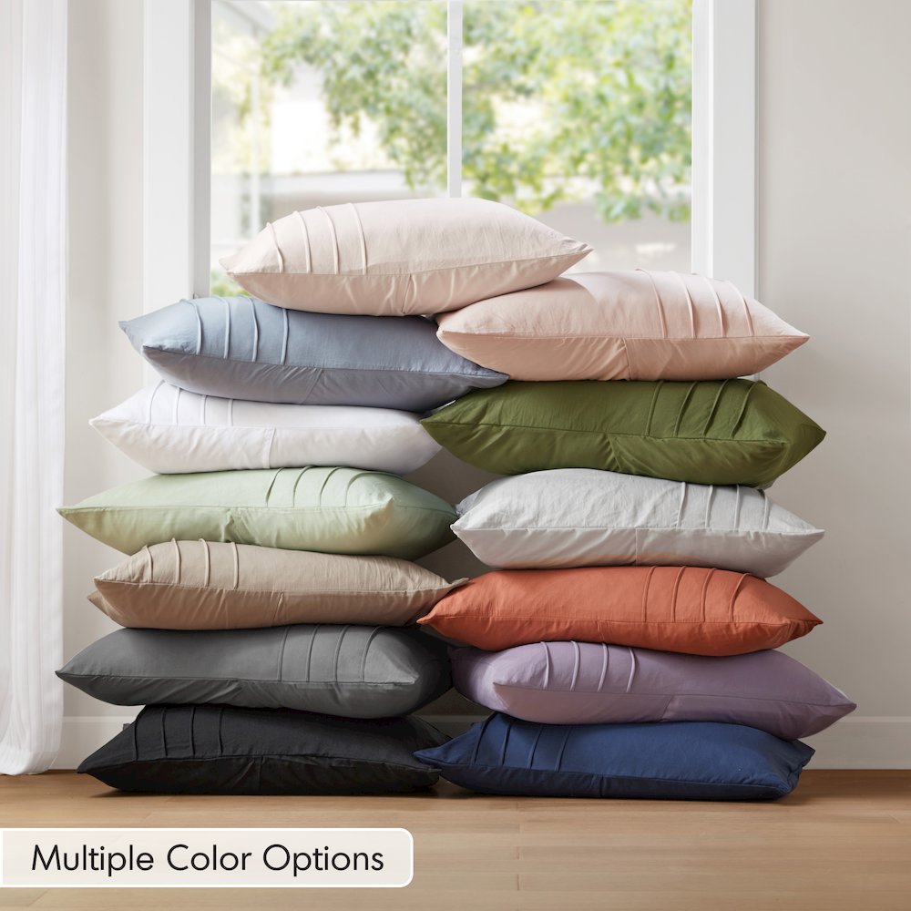 Porter Soft Washed Pleated Duvet Cover Set, Khaki color