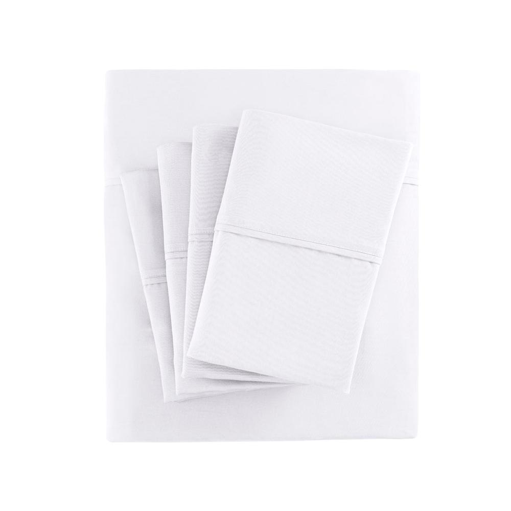 800 Thread Count Cotton Blend Sateen Sheet Set, White color