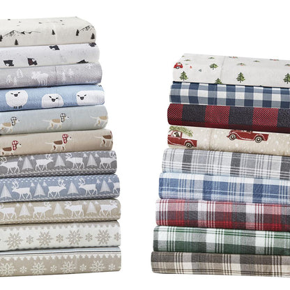 Flannel Sheet Set, Tan Cars color