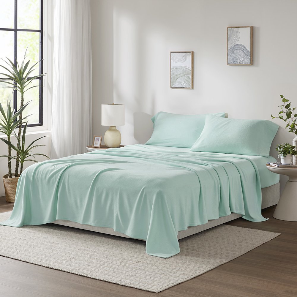 Micro Fleece Sheet Set in Aqua