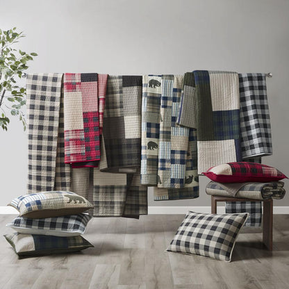 Mill Creek Oversized Cotton Quilt Set, Green color