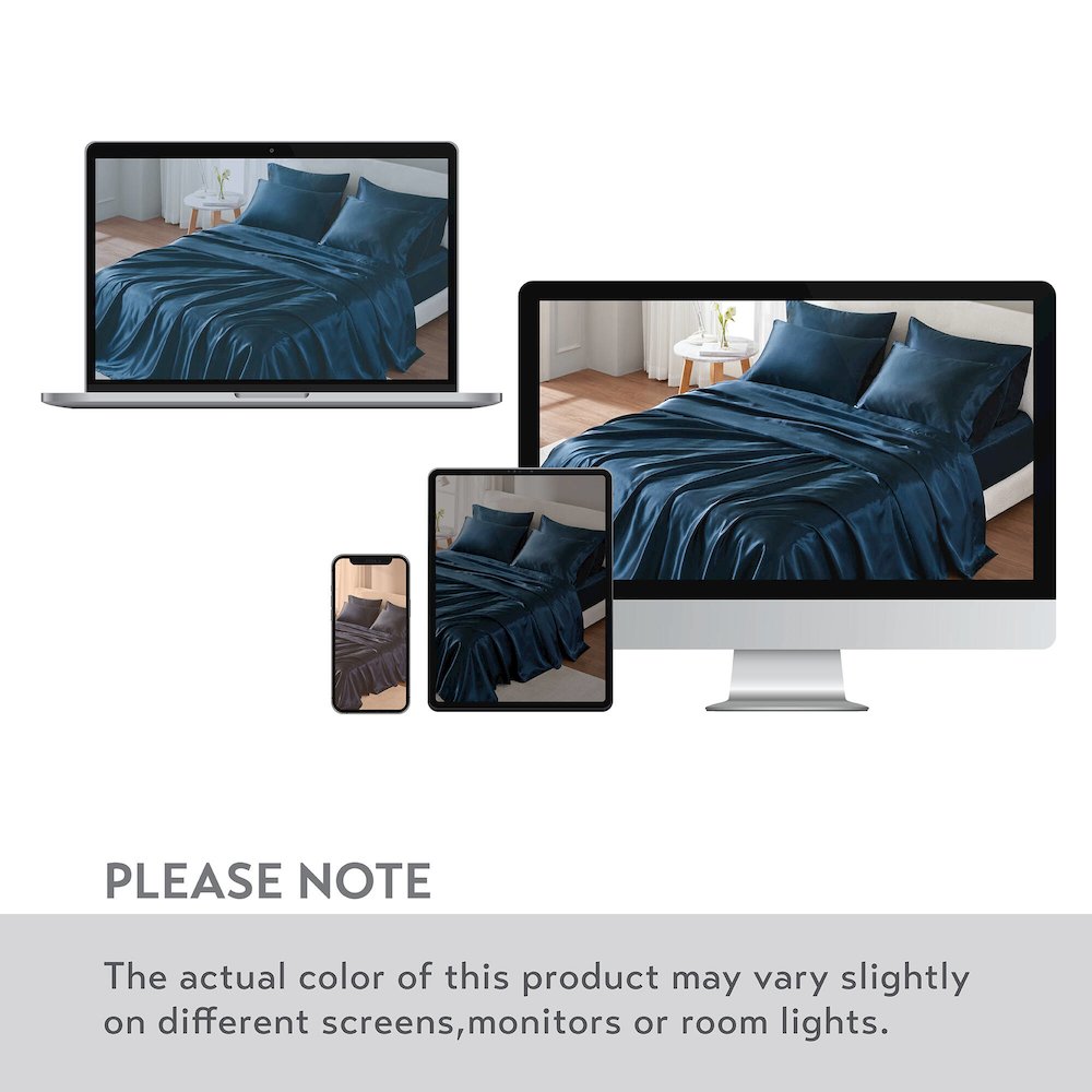 Satin Luxury Sheet Set in Midnight Blue
