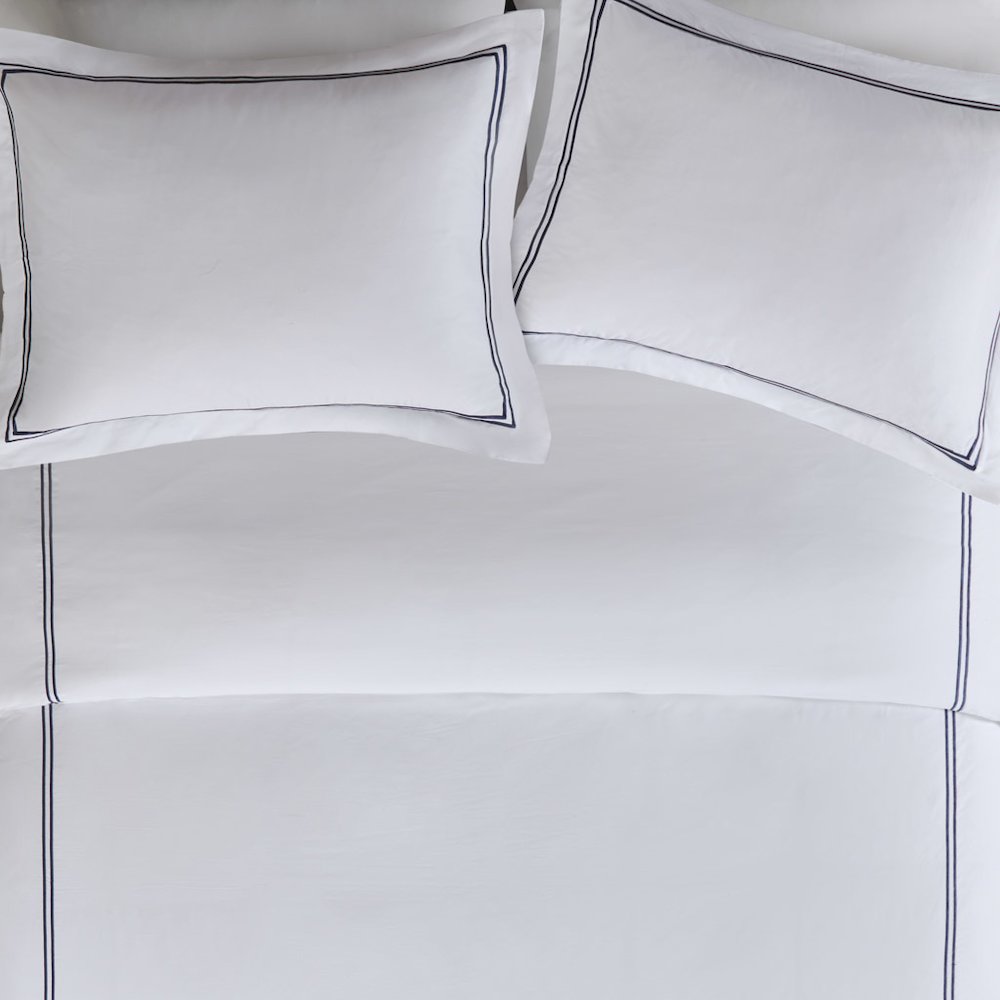100% Cotton Sateen Embroidered Duvet Cover Set