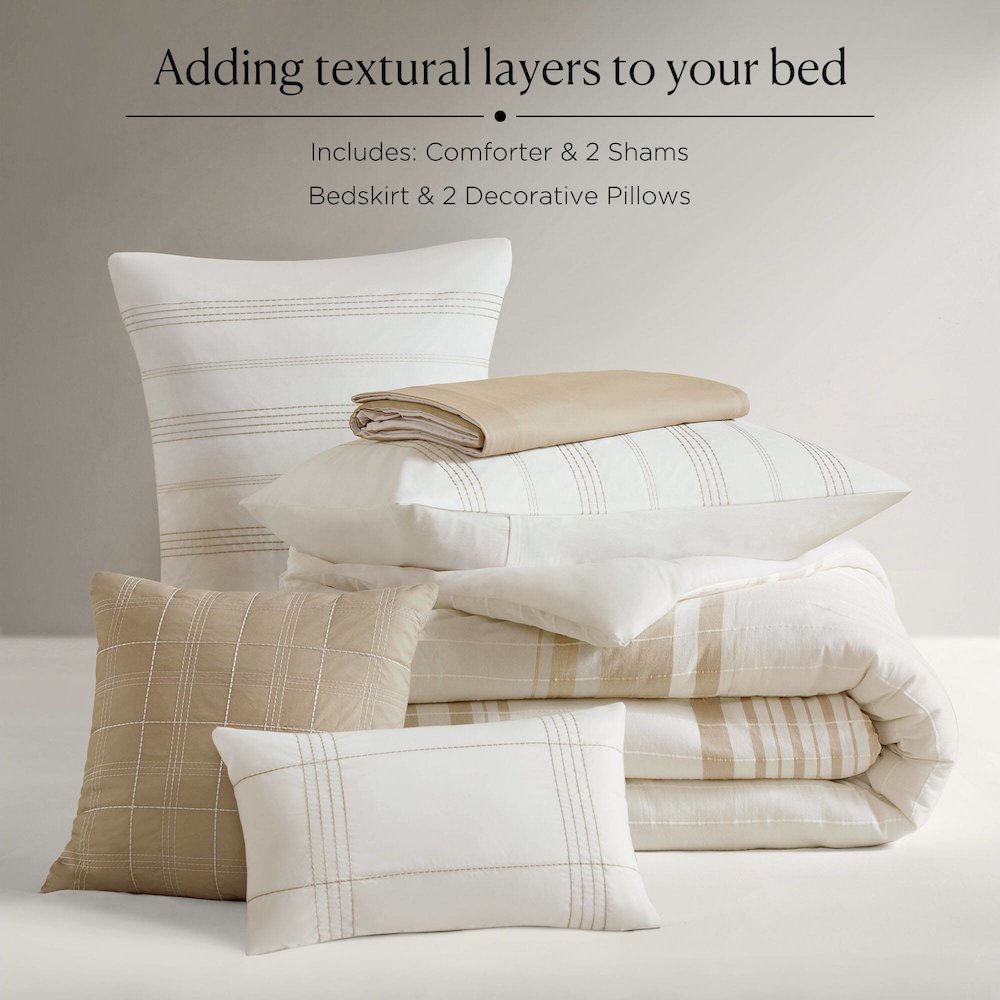 Morgan 6 Piece Cotton Jacquard Oversized Comforter Set