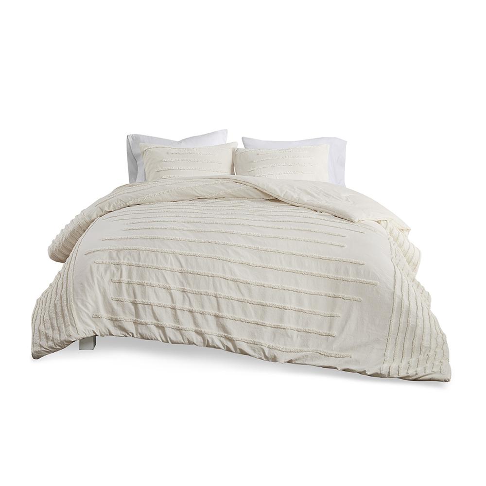 3 Piece Cotton Chenille Duvet Cover Set
