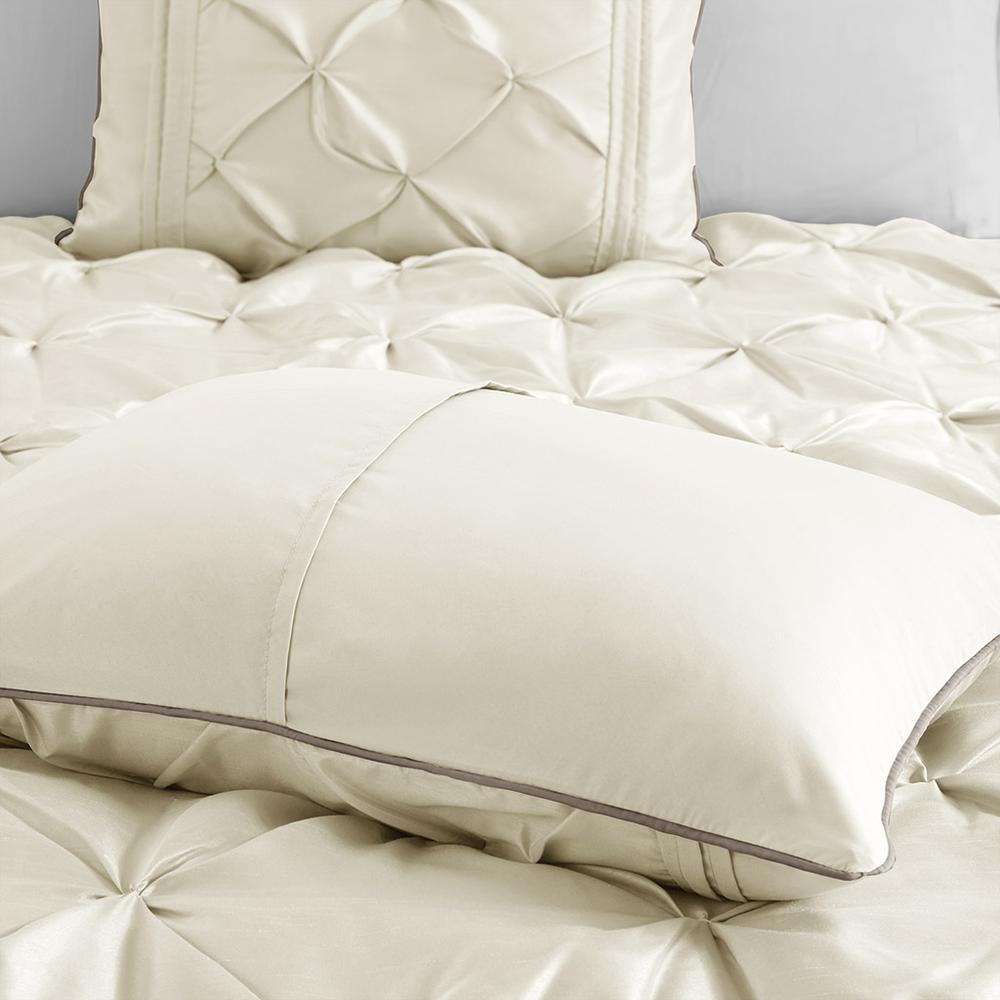 Laurel 7 Piece Tufted Comforter Set, Ivory color