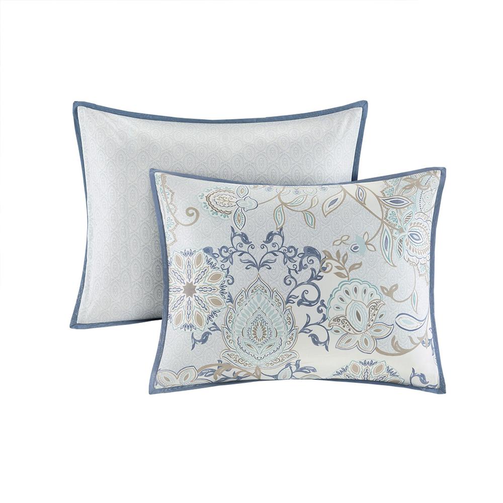 3 Piece Cotton Floral Printed Reversible Duvet Cover Set