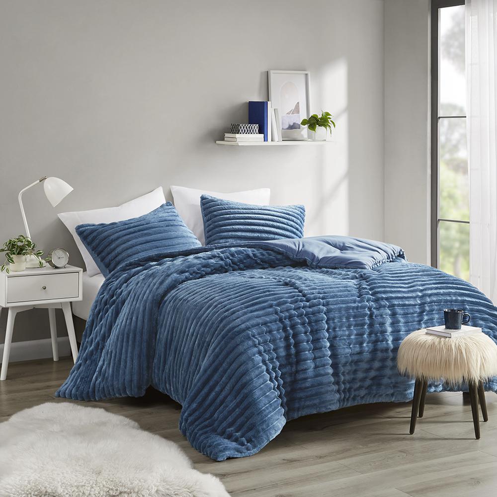 2 Piece Corded Plush Comforter Set