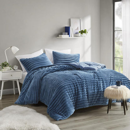2 Piece Corded Plush Comforter Set