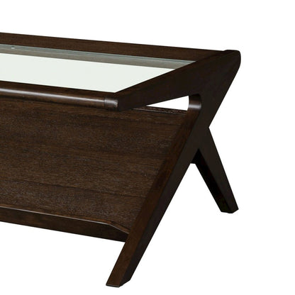 Rocket wood & tempered glass coffee table