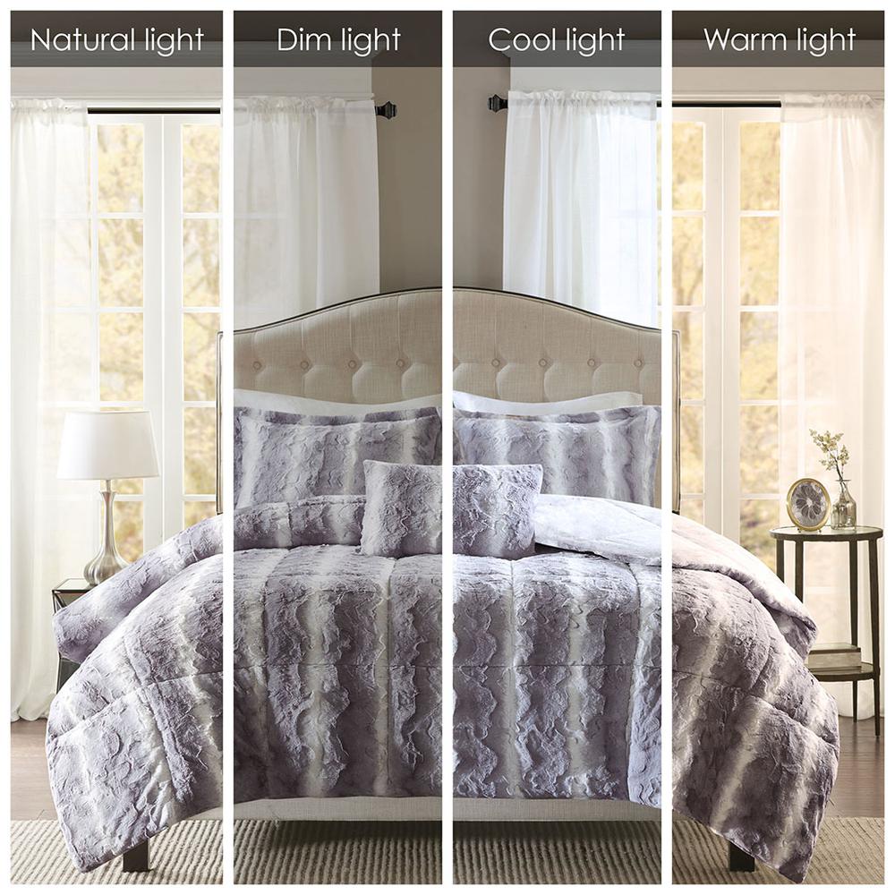 4PC Faux Fur Comforter Set