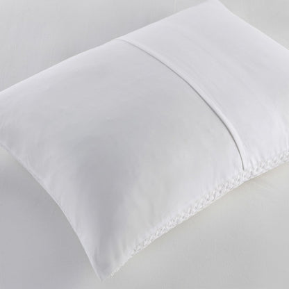 Mina Waffle Weave Textured Duvet Cover Set, White color