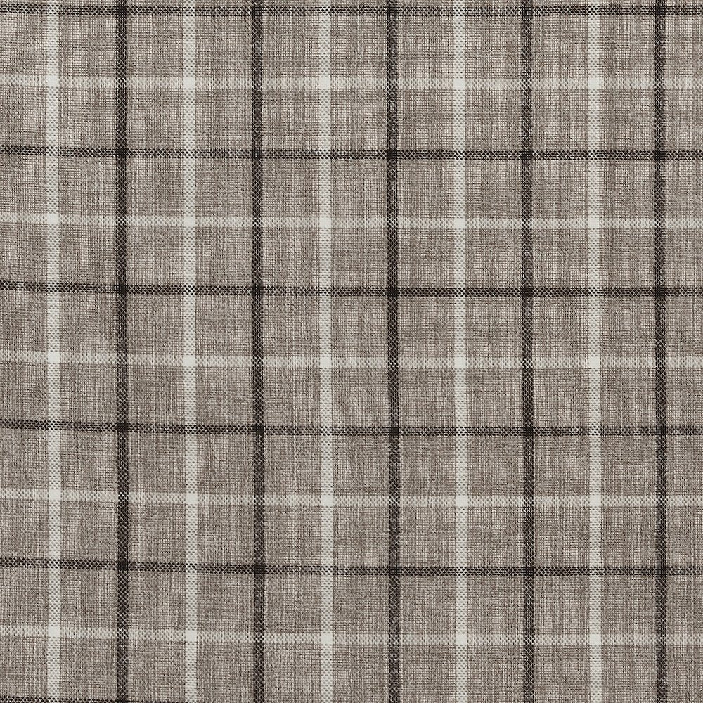 Plaid Faux Leather Tab Top Curtain Panel with Fleece Lining