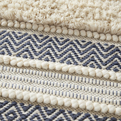 Asher Woven Texture Stripe Bath Rug