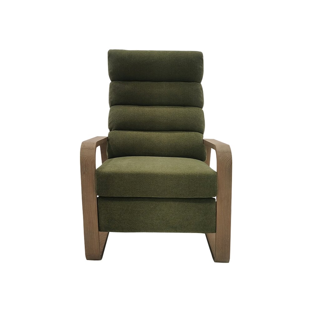 Jordan Wood framed push back Recliner in Green