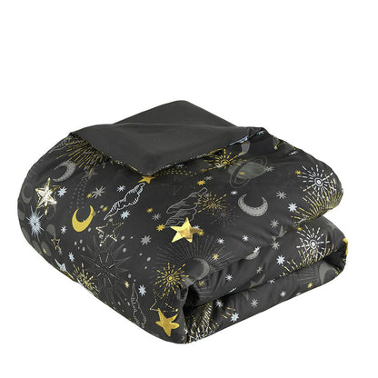 Starry Sky Metallic Comforter Set with Throw Pillow