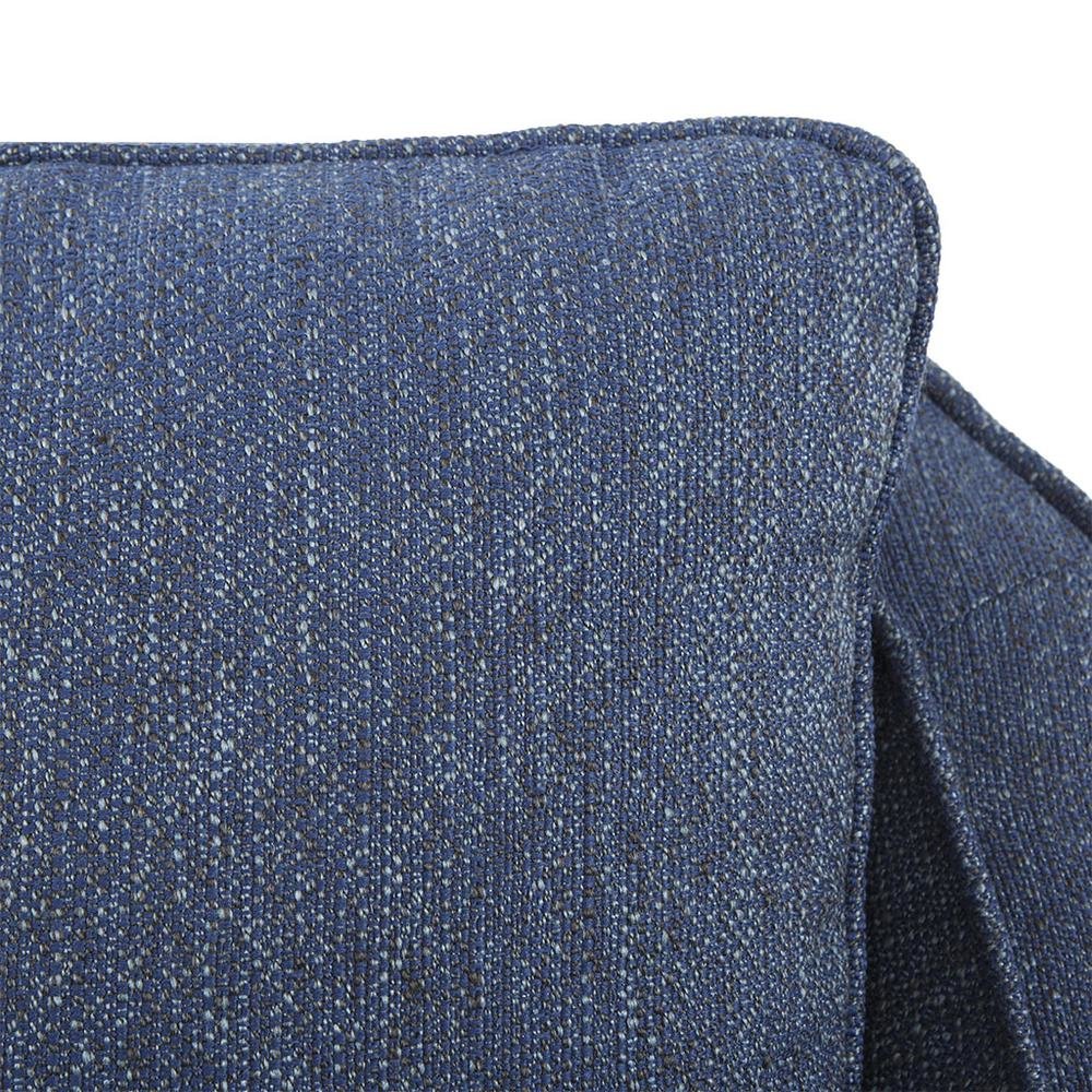 Blue Swivel Accent Chair, Oversized Wide Swivel Armchair with Solid Wood Base
