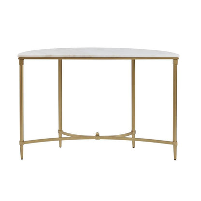 White Marble Hallway Table, Modern Luxury Console Table with Gold Legs