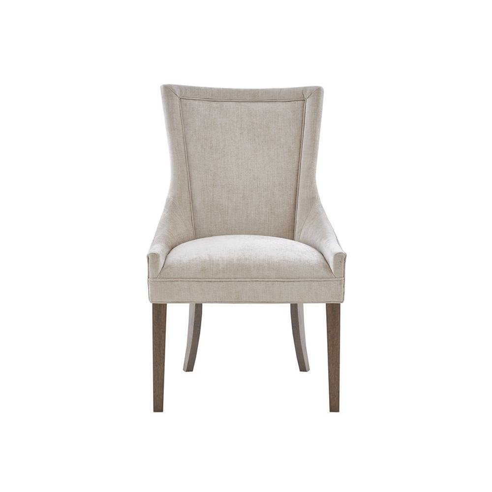 Beige Dining Chairs Set of 2, Mid Century Upholstered Chairs for Dining Table