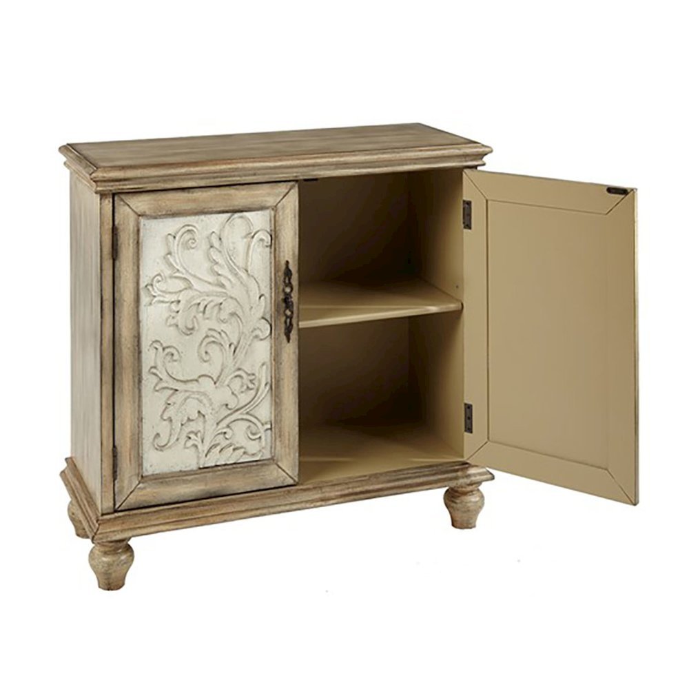 Brown Rustic 2-Door Accent Cabinet, Vintage Sideboard with Solid Wood Legs