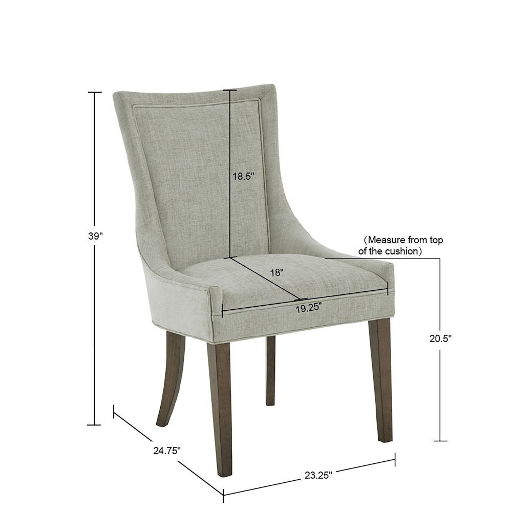 Green Dining Chairs Set of 2, Mid Century Upholstered Chairs for Dining Table