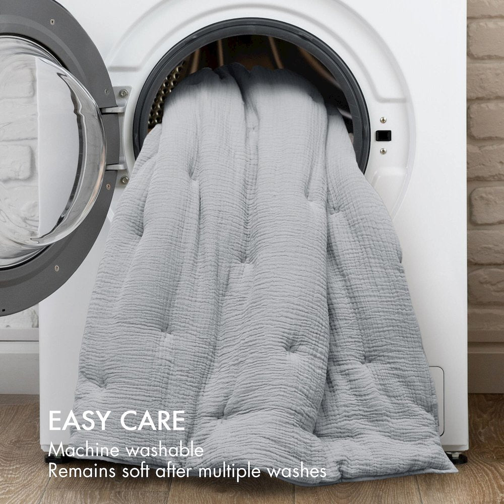 Breeze Cotton Gauze  Embroidered Euro Sham, Blue color