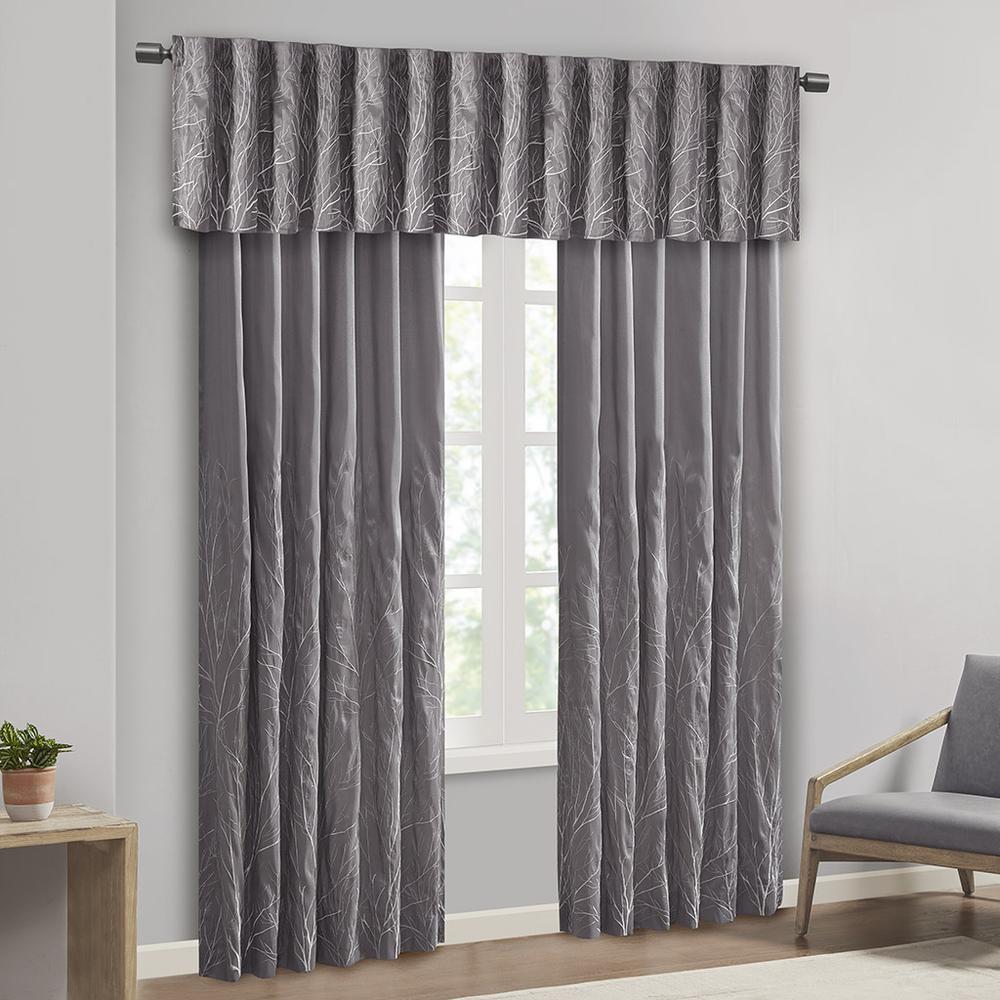 Faux Silk Embroidered Window Valance